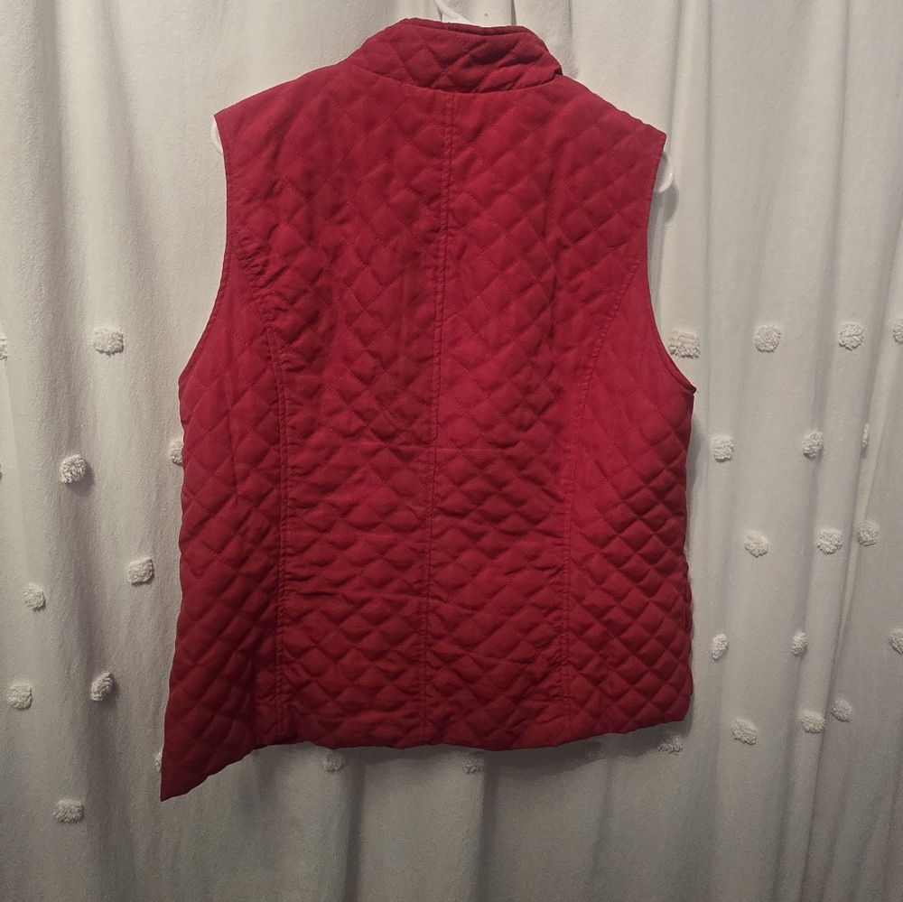 Christopher & Banks Vibrant Red Quilted Vest - Picture 4 of 4
